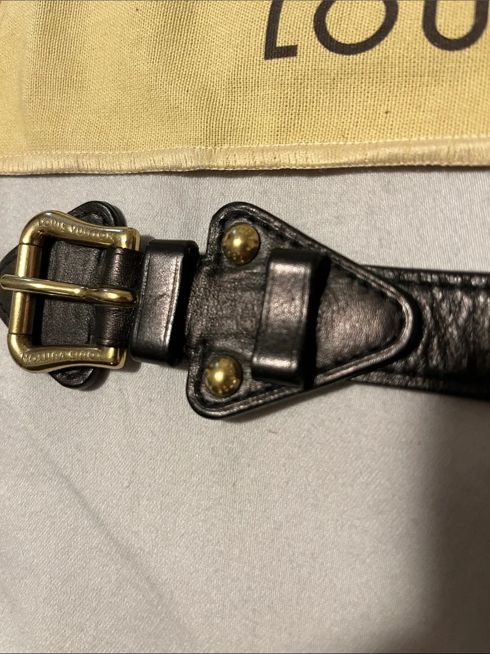 Louis Vuitton Black Leather Bracelet